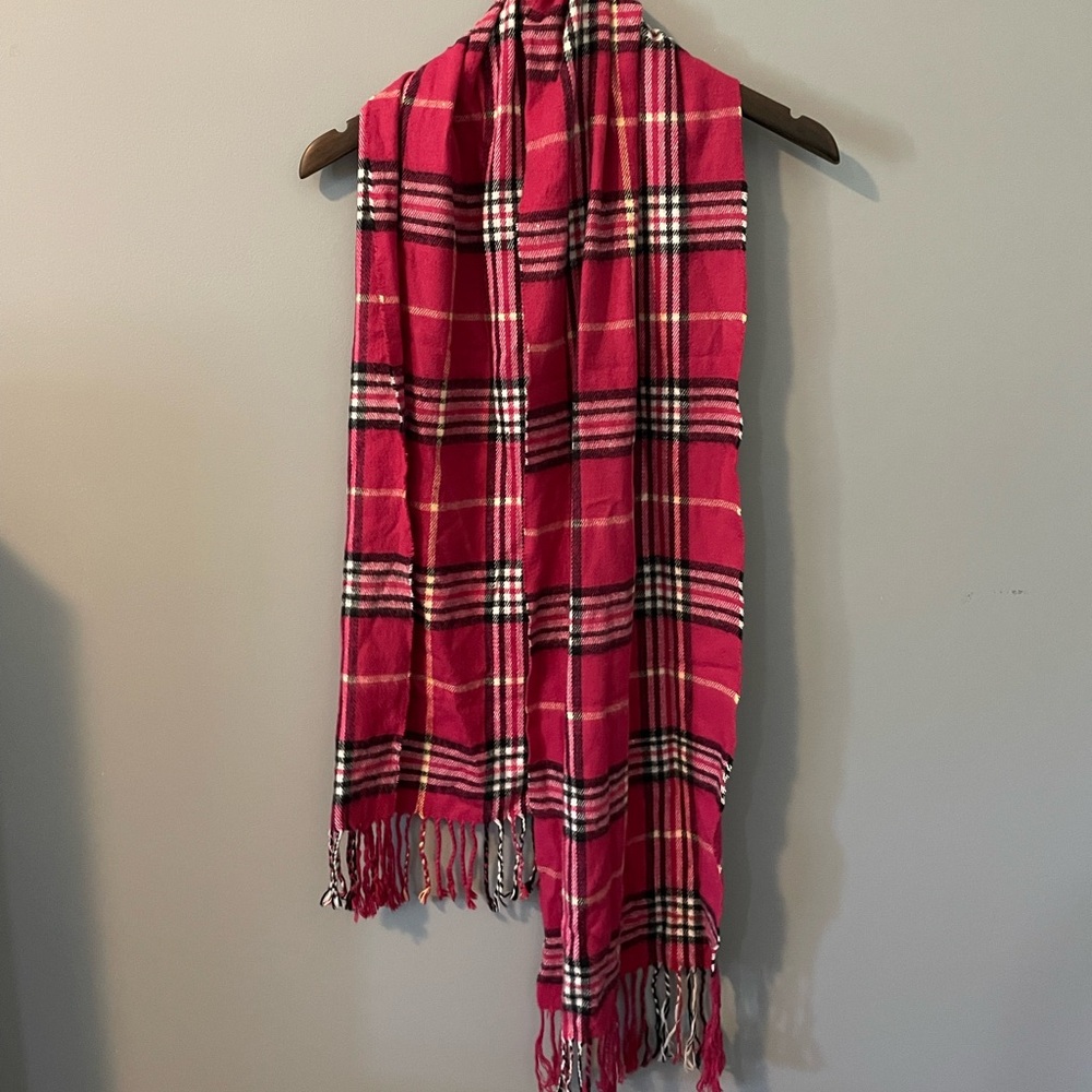Pink Plaid Scarf
